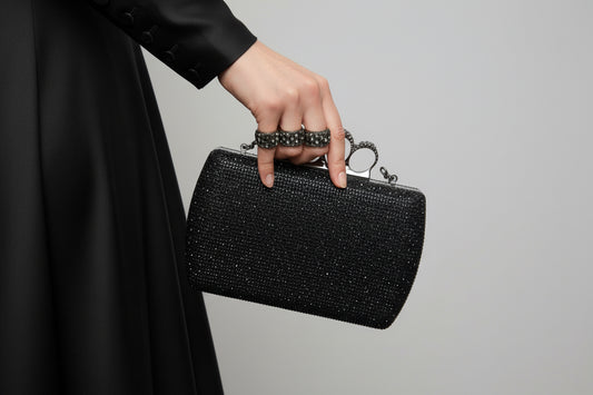 Elegant  crystal clutch finger design evening purse SA jewellery pk