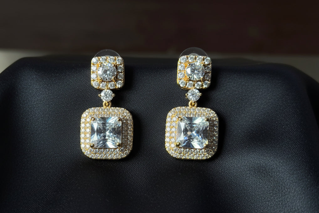 Earring American Diamond jadao stones SA jewellery pk