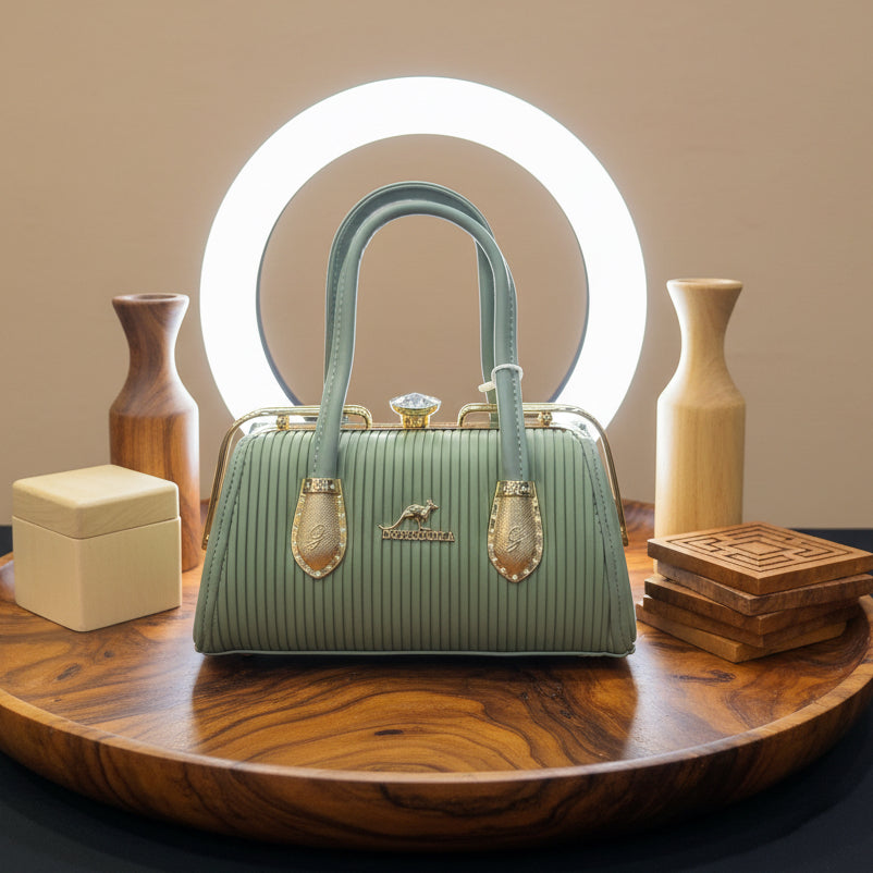 Elegant Blush Quilted Handbag | Top Handle & Shoulder Strap | Faux Leather Crossbody SAjewellerypk.com