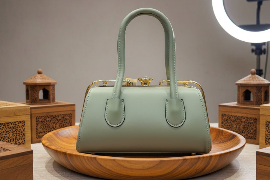 Elegant Blush Quilted Handbag | Top Handle & Shoulder Strap | Faux Leather Crossbody SAjewellerypk.com
