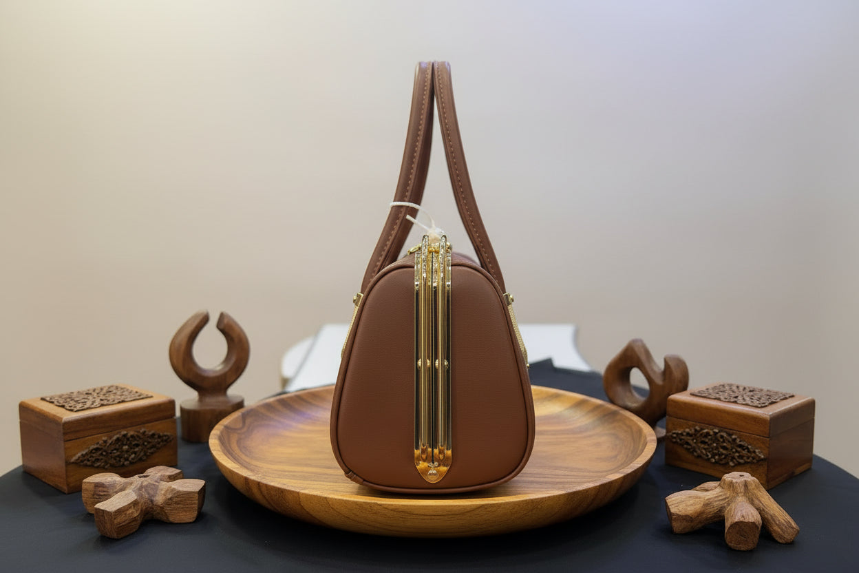 Elegant Blush Quilted Handbag | Top Handle & Shoulder Strap | Faux Leather Crossbody SAjewellerypk.com