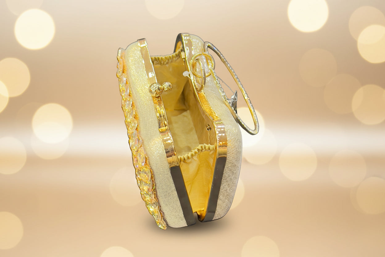 Elegant  crystal clutch  evening purse SA jewellery pk