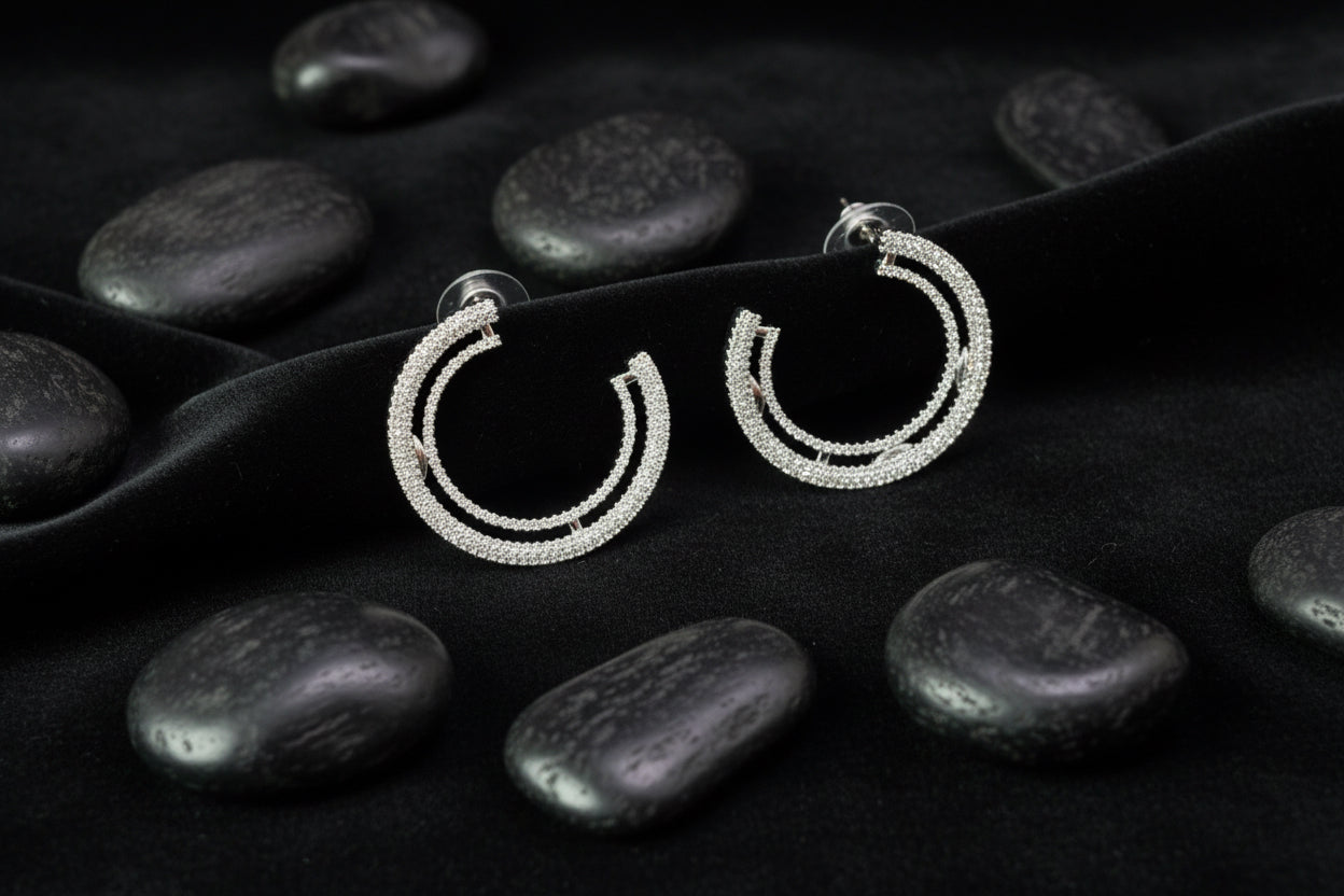One Karat AD Zircon Earrings SA Jewellery PK