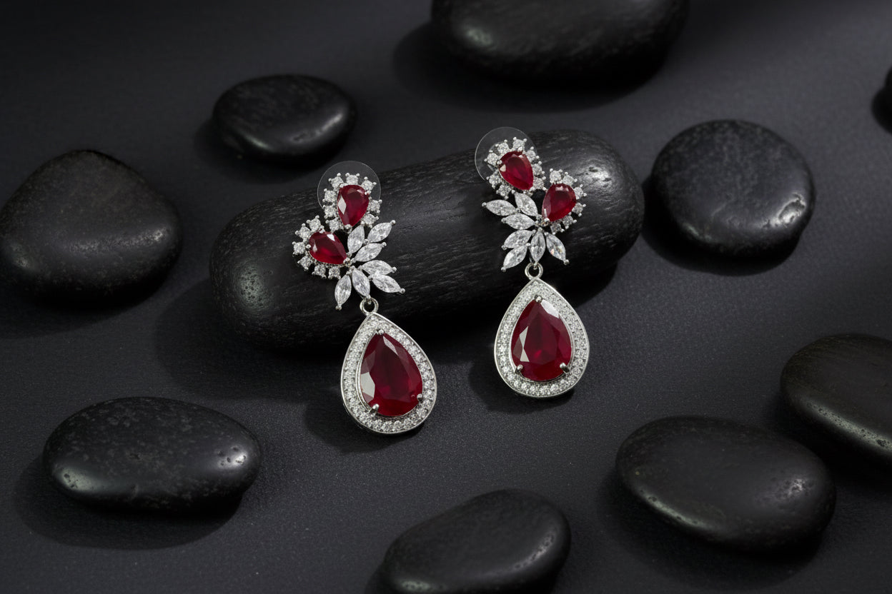 One Karat AD Zircon Eaerrings SA Jewellery PK
