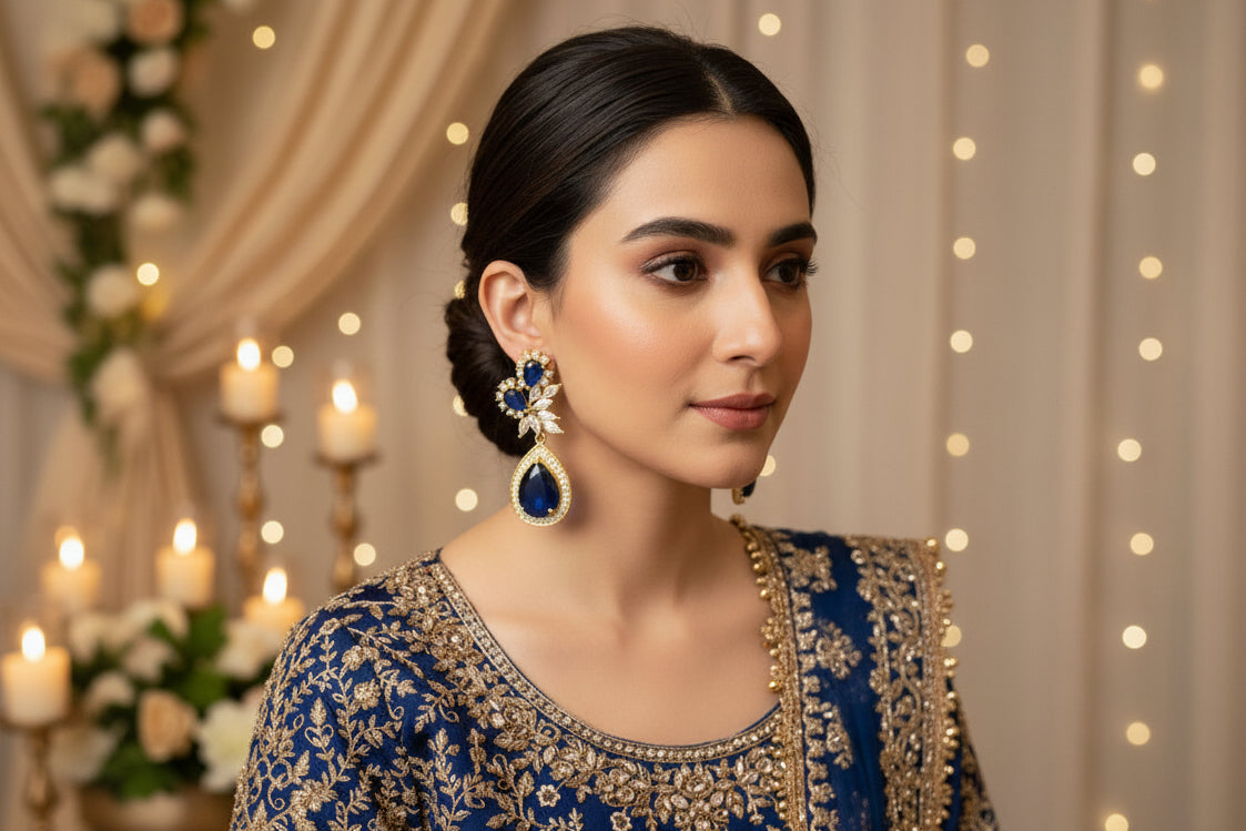 One Karat AD Zircon Eaerrings SA Jewellery PK