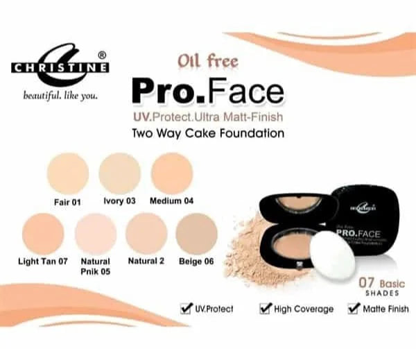 CHRISTINE OIL FREE PRO FACE TWO WAY CAKE