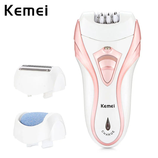 Km-3010 3 in 1 Rechargeable Epilator and Shaver and callus remover hair remover Threading Machine dual speed women hair clipper km-3010