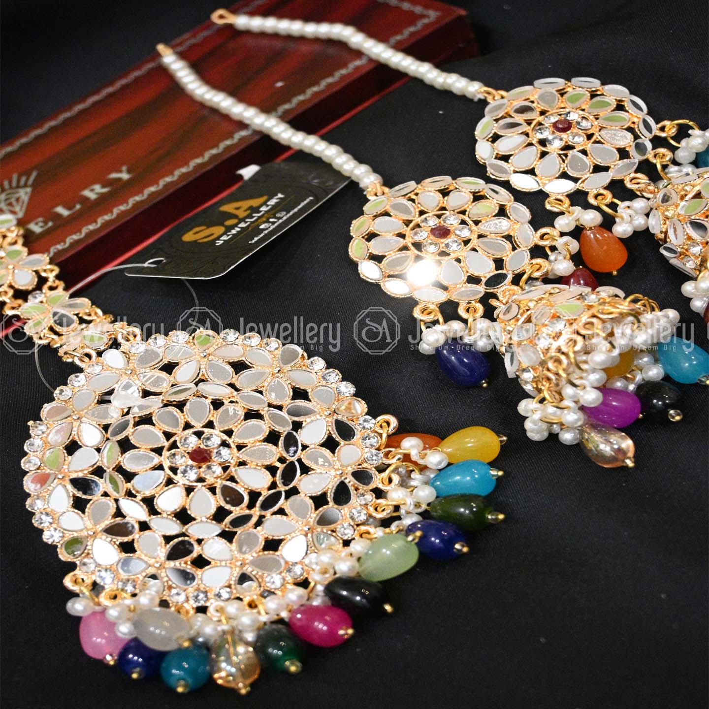 Vibrant Multi-Color Jhumki with Bindi