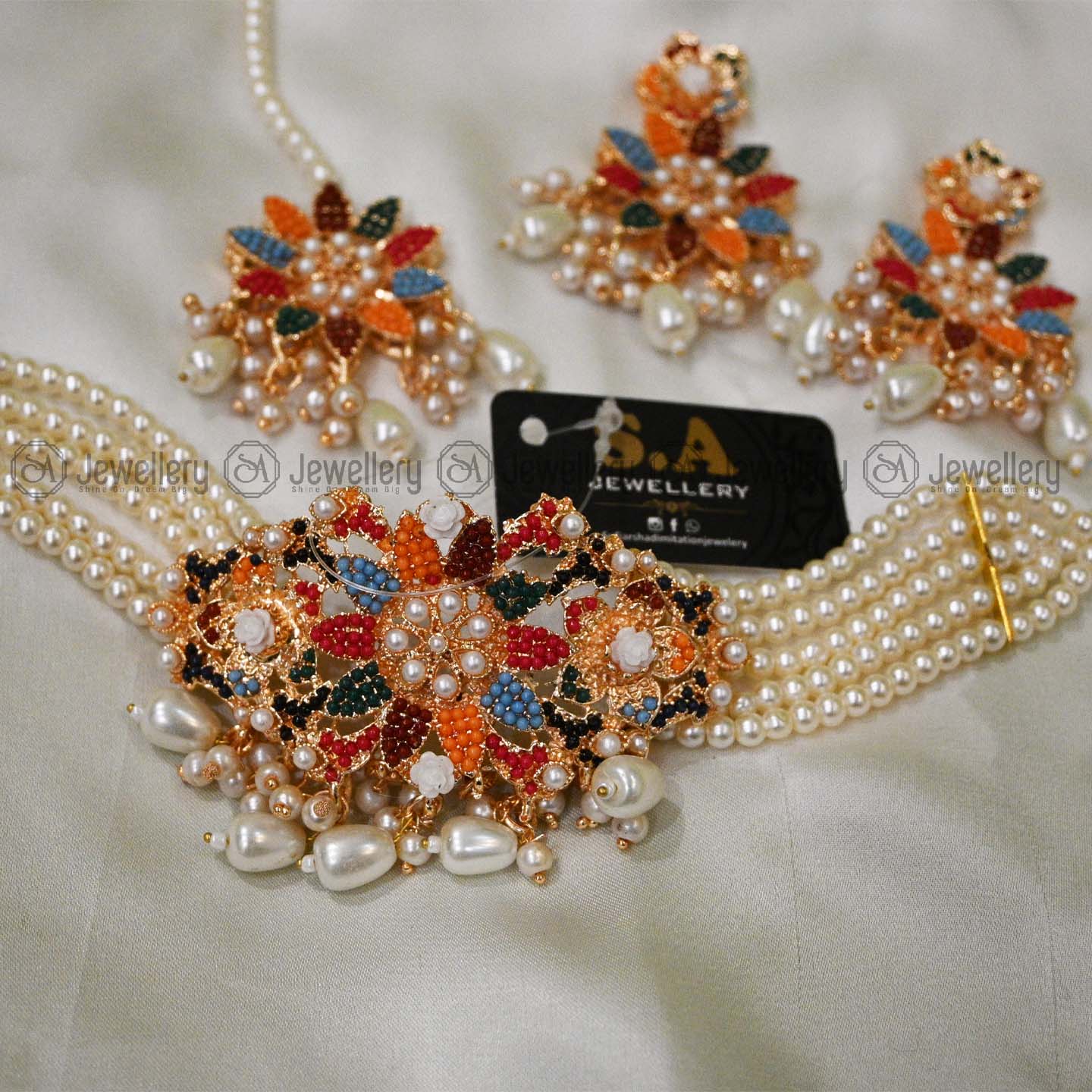 Vibrant Multi-Color Choker Set