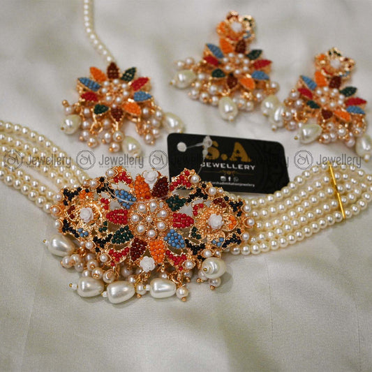 Vibrant Multi-Color Choker Set
