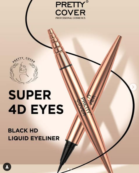 PRETTY COVER SUPER 4D EYES BL;ACK HD LIQUID EYELINER