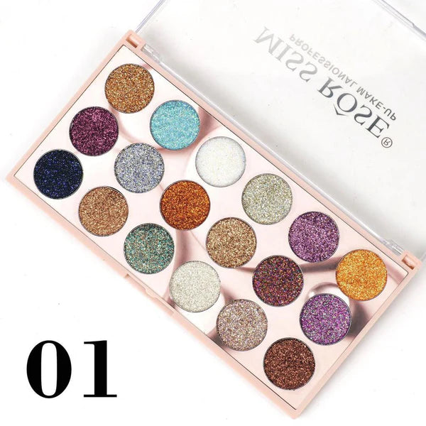 MISS ROSE 18 COLOR GLITTER EYESHADOW