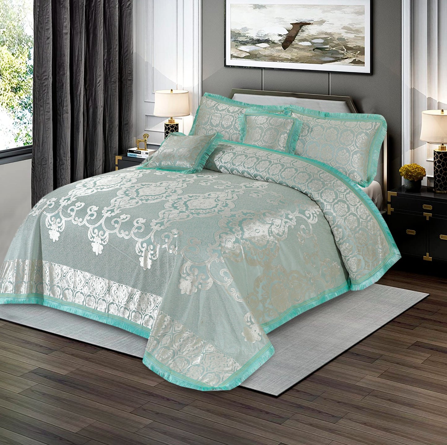 Fancy bridal palachi Bed Sheet Set 5 Pcs - SNB111