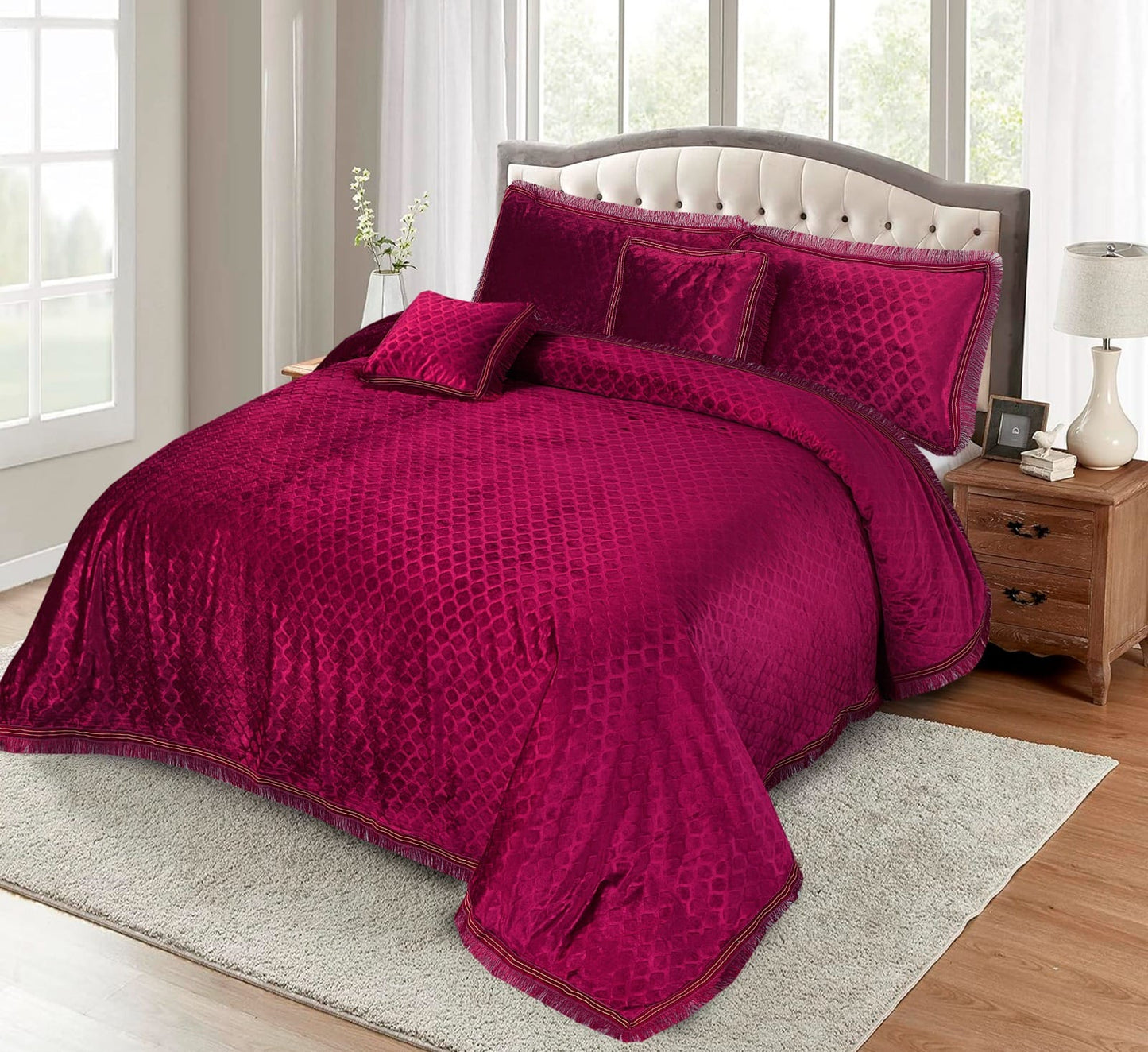 Fancy bridal palachi Bed Sheet Set 5 Pcs - SNB111