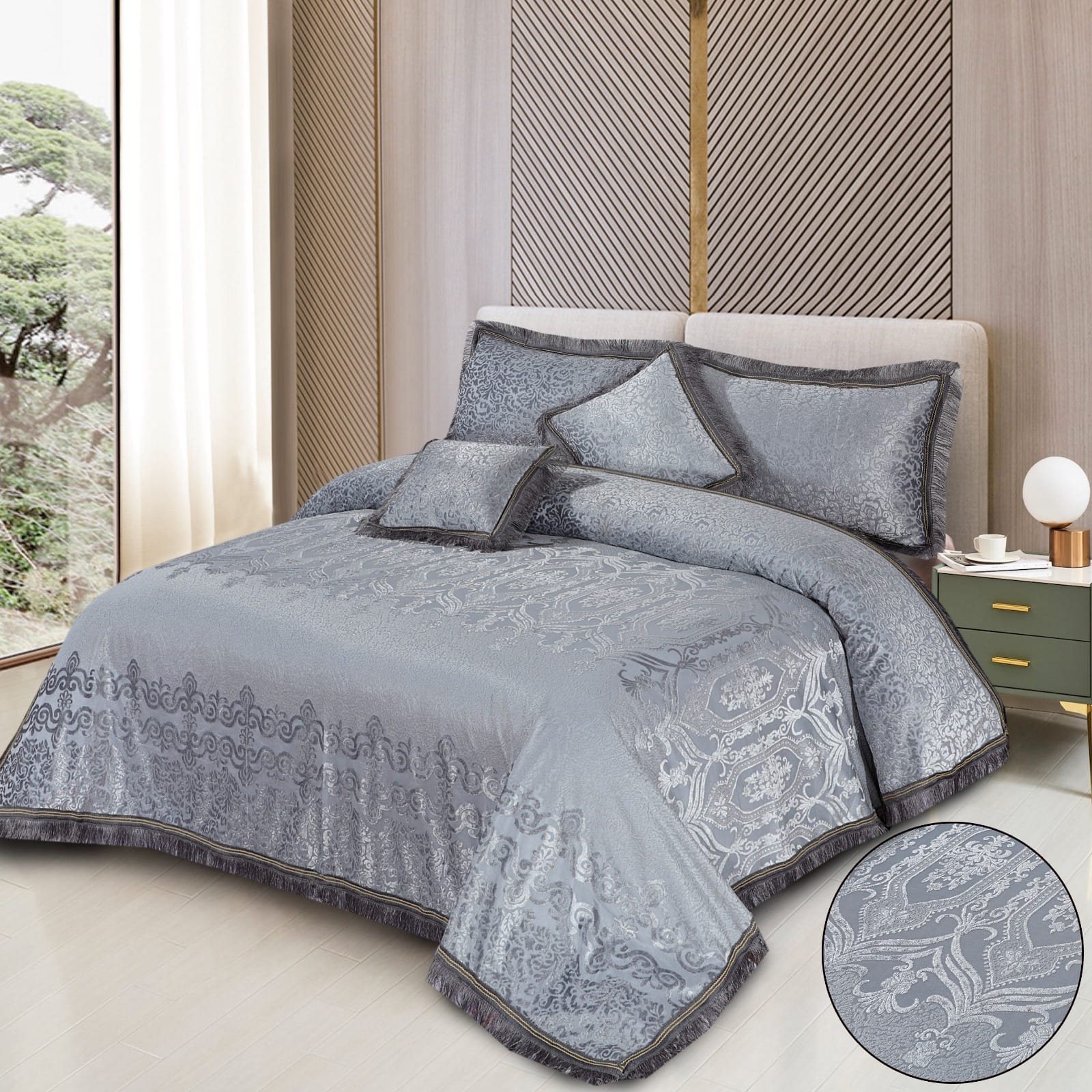 Fancy bridal palachi Bed Sheet Set 5 Pcs - SNB111