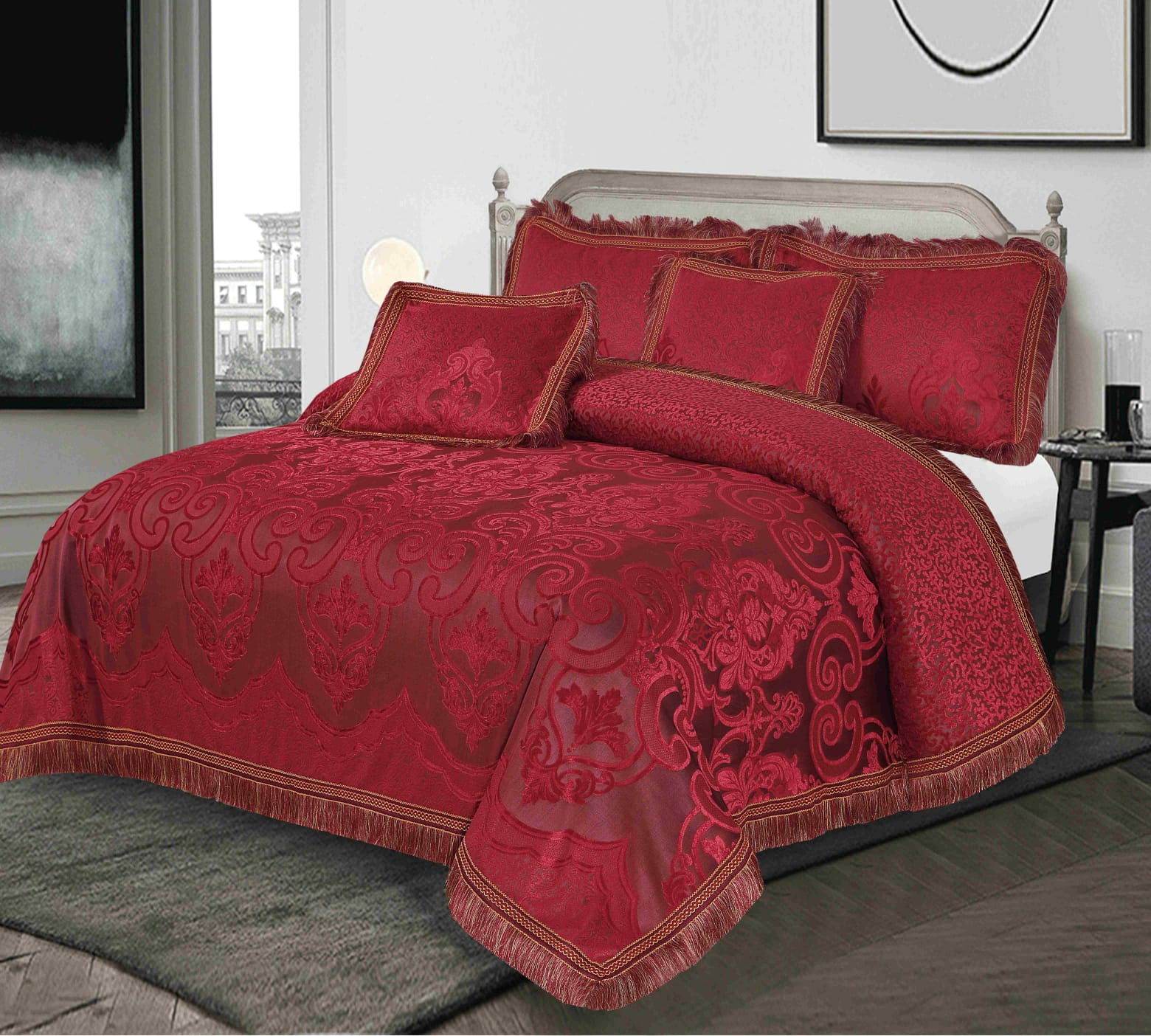 Fancy bridal palachi Bed Sheet Set 5 Pcs - SNB111