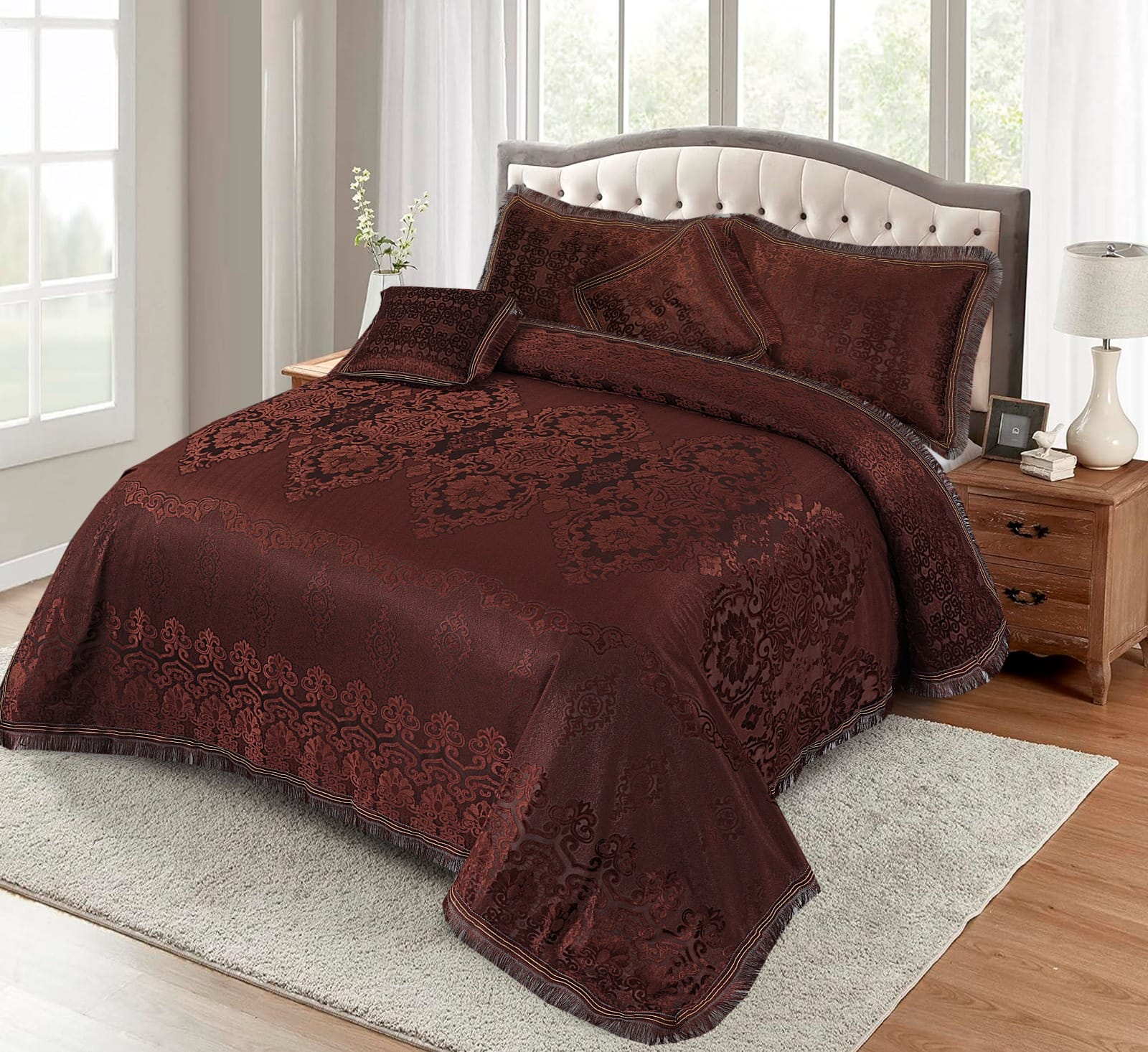 Fancy bridal palachi Bed Sheet Set 5 Pcs - SNB111
