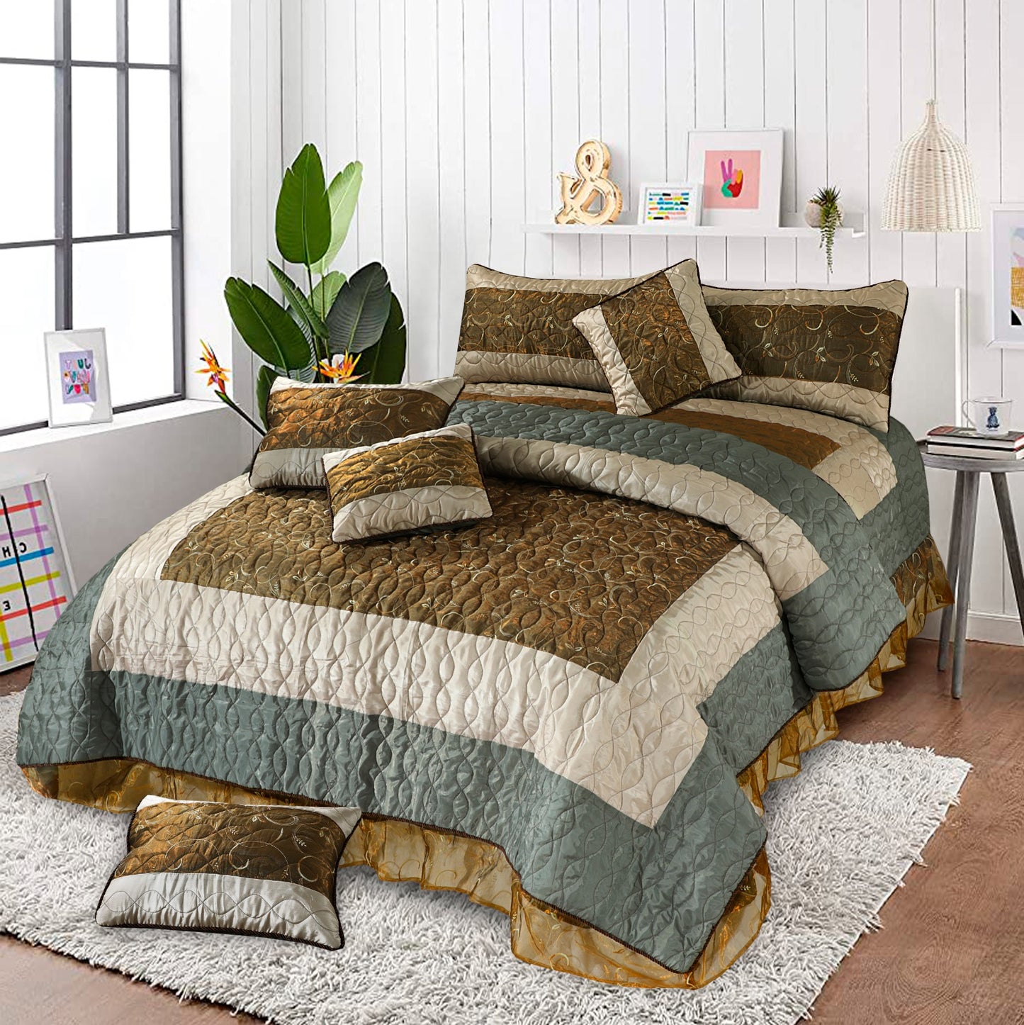 GERBER QUILTED BEDSPREAD SET - 5 PCS