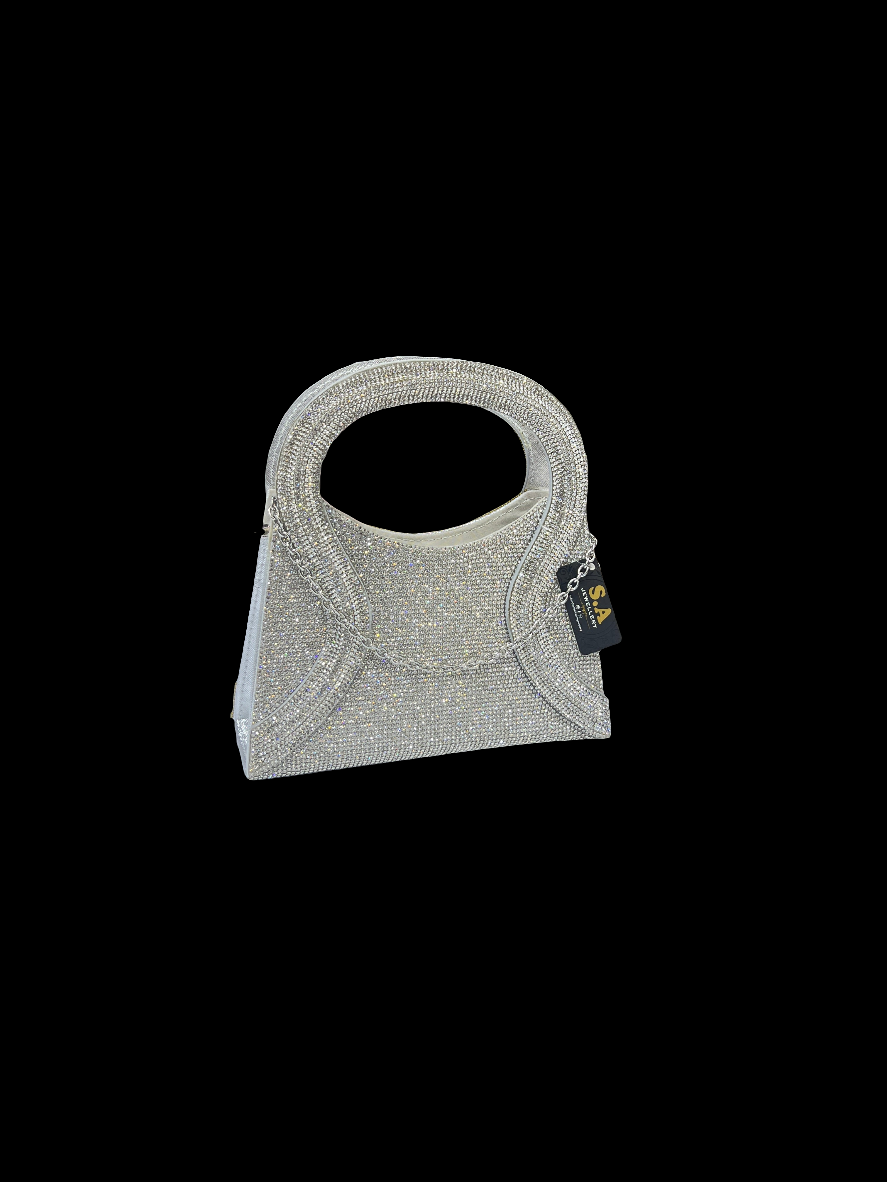 Luxury silver Stone Handbag  Full Crystal Rhinestone Party & Wedding Bag for Women SA jewelry pk