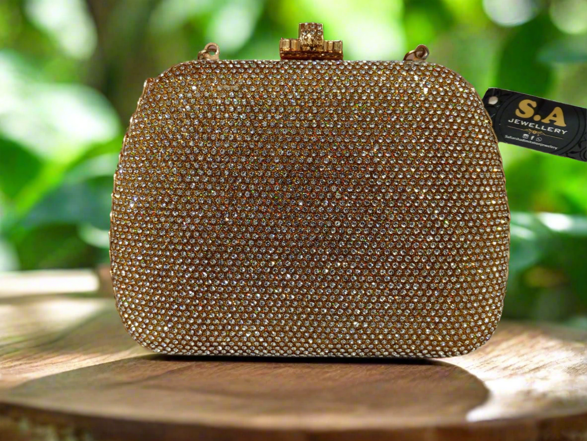 Luxury Full Stone Studded Clutch – Elegant Party & Wedding Evening Clutch SAjewellery pk
