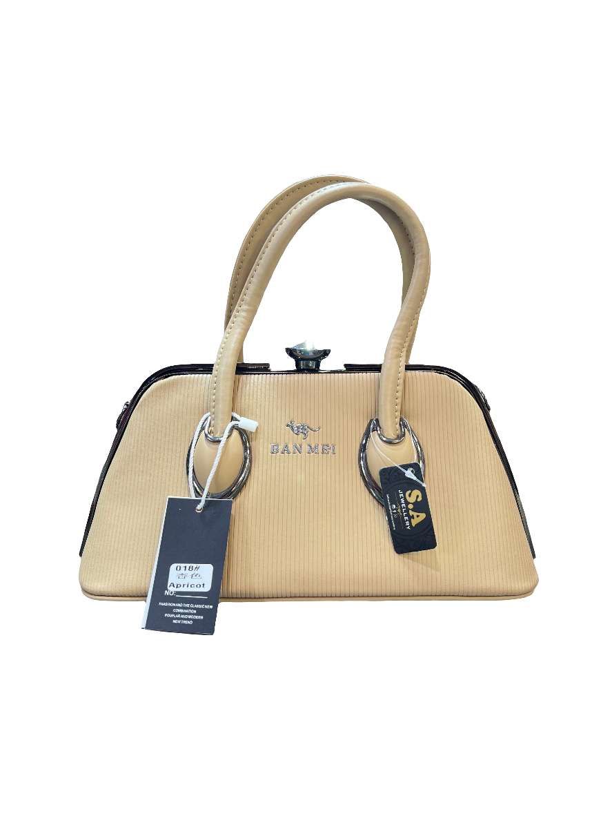 Elegant  Rexine Handbag with Metal Stone-Studded Sides – Stylish & Durable SAJewelry pk