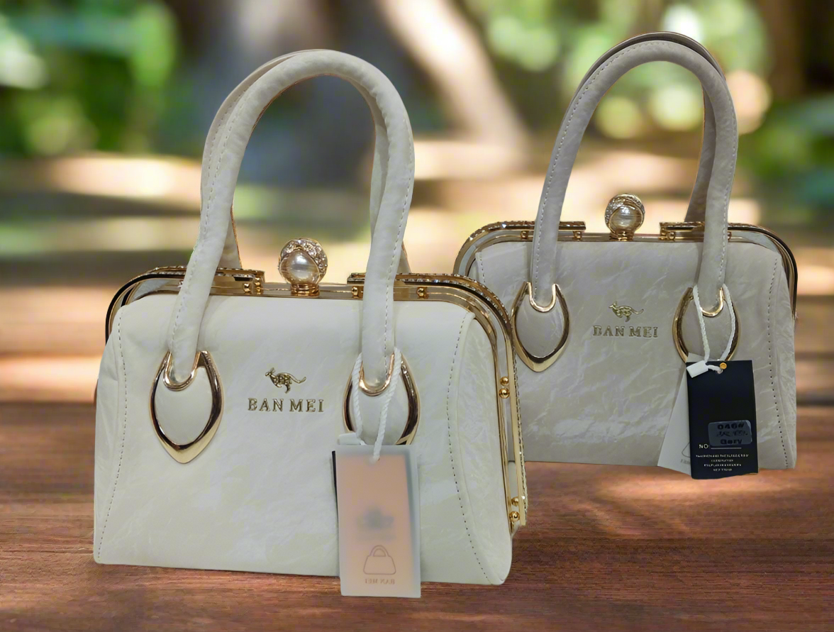 Elegant Textured Shoulder Bag with Leather Handle & Metal Buckle Detailing SA jewellery pk
