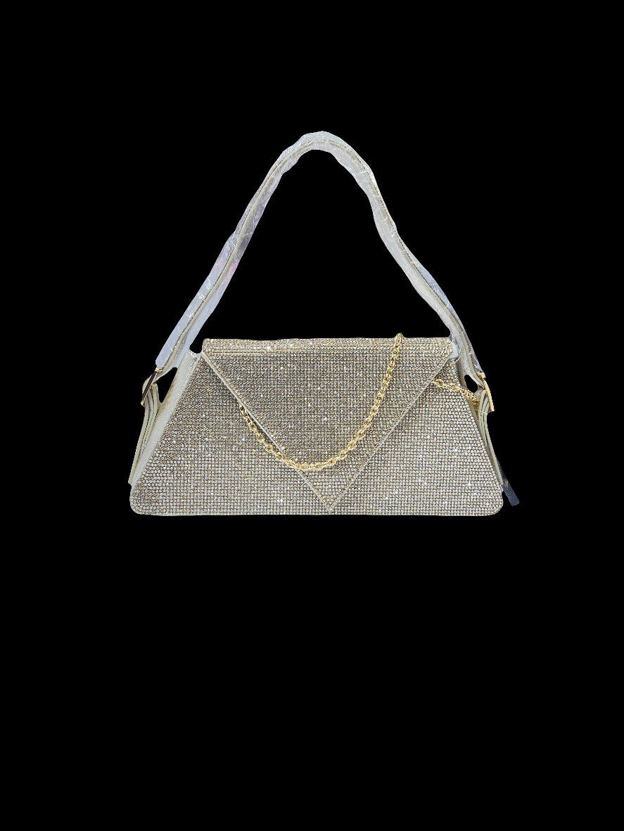 Luxury Shimmery Handbag with Golden Chain Handle – Trendy Evening & Party Bag for Women SA jewellery 