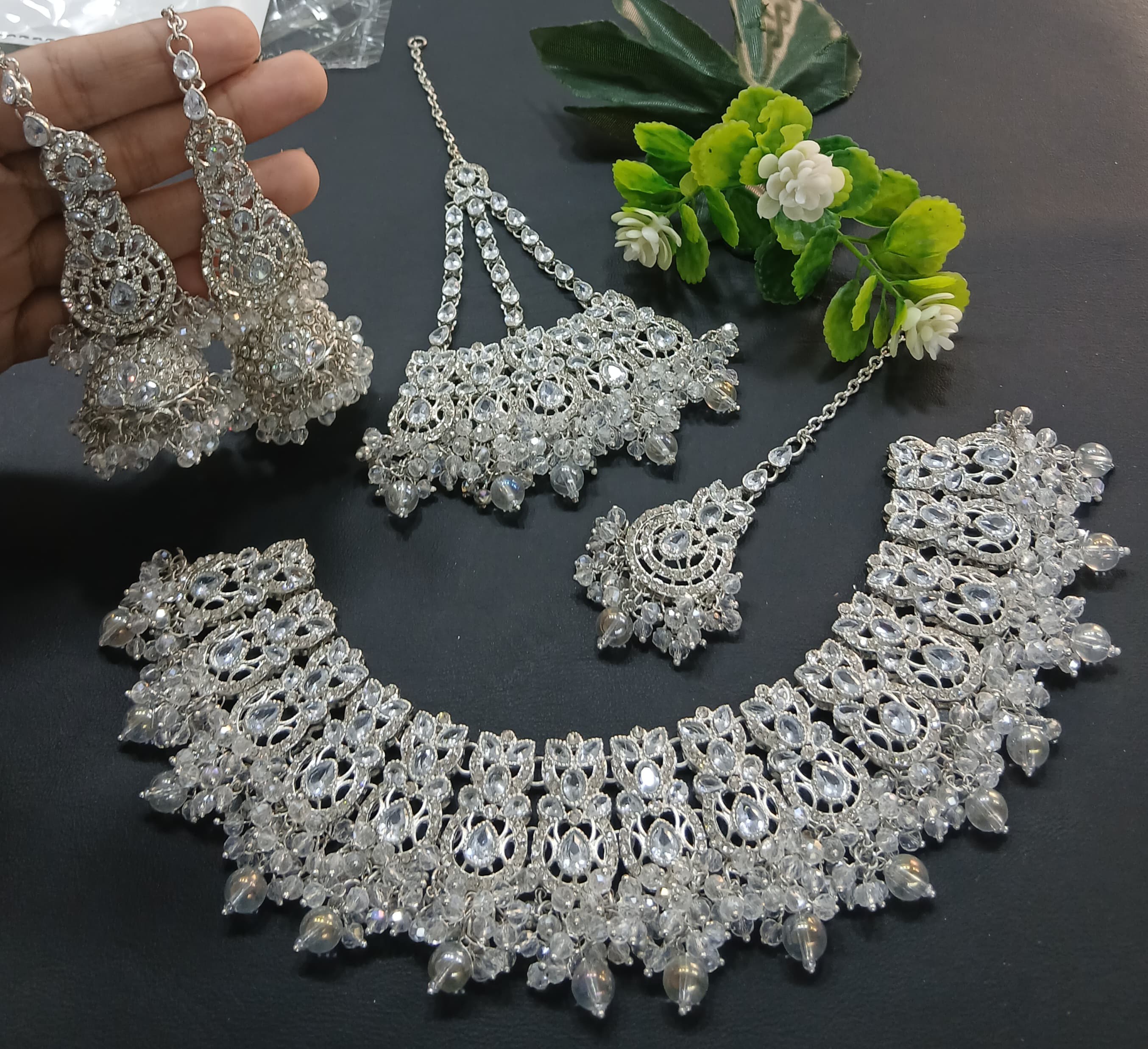 Real Stones Zarcon Bridal Necklace set SA jewelry pk