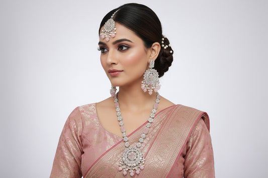 Long mala set with teeka SA jewellery pk