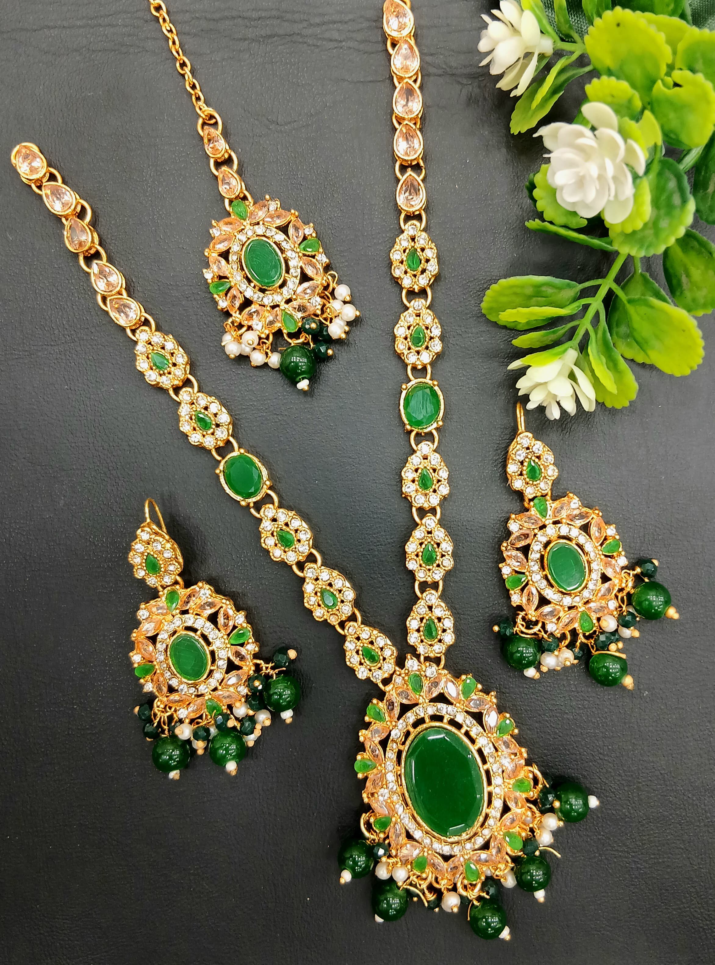 Long mala set with teeka SA jewellery pk