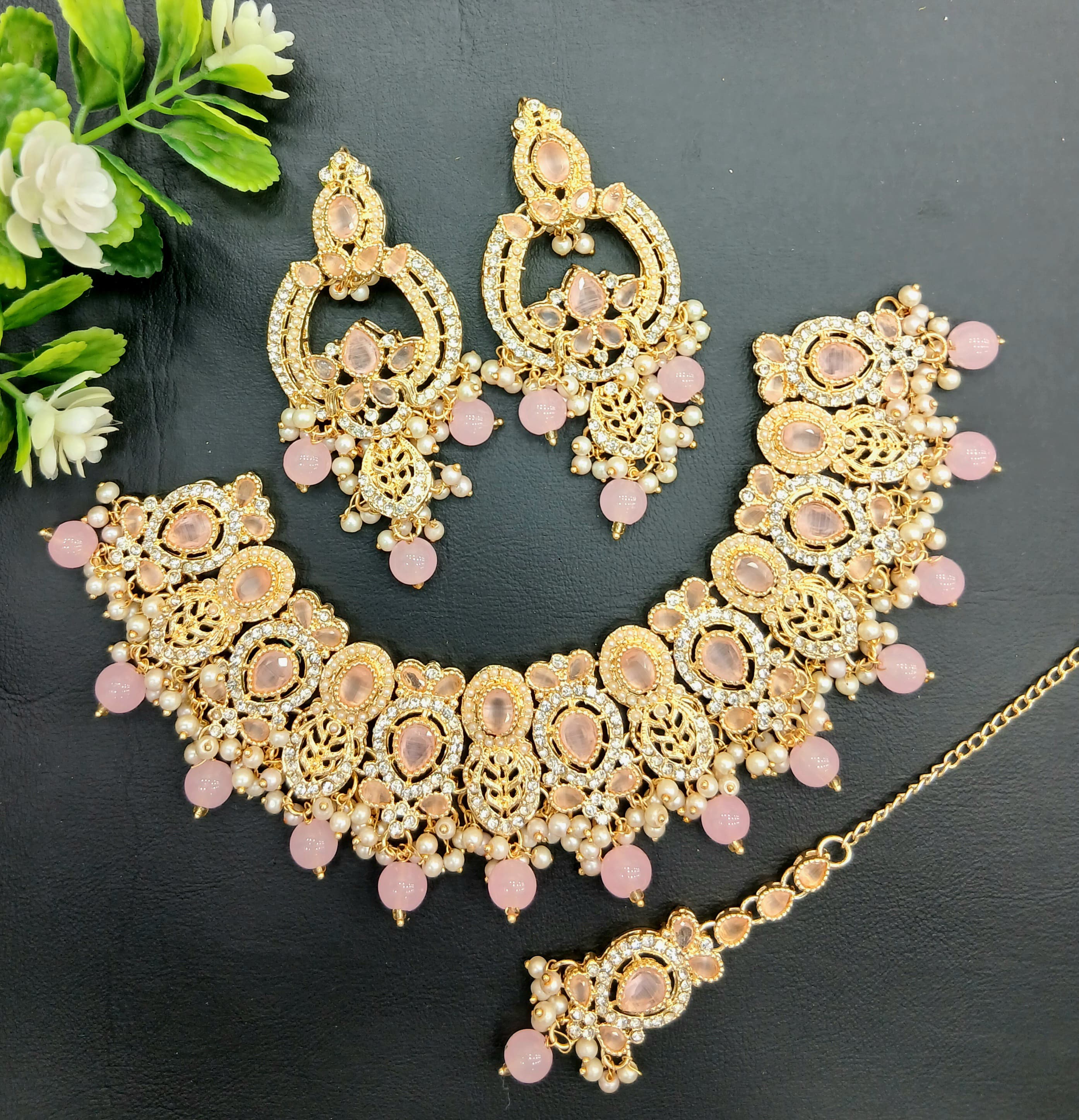 Real Stones Zarcon Bridal Necklace set SA jewelry pk