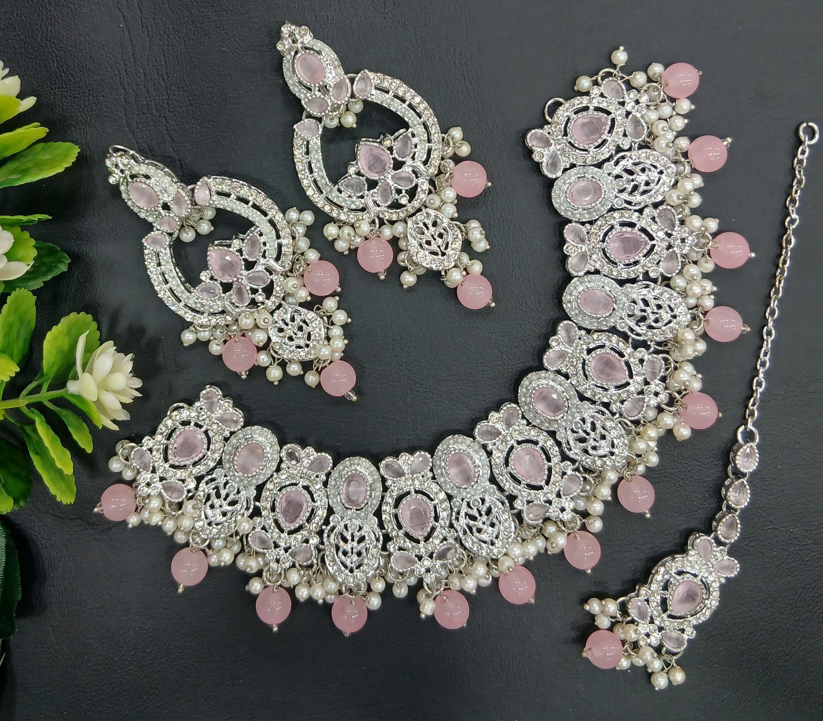 Real Stones Zarcon Bridal Necklace set SA jewelry pk