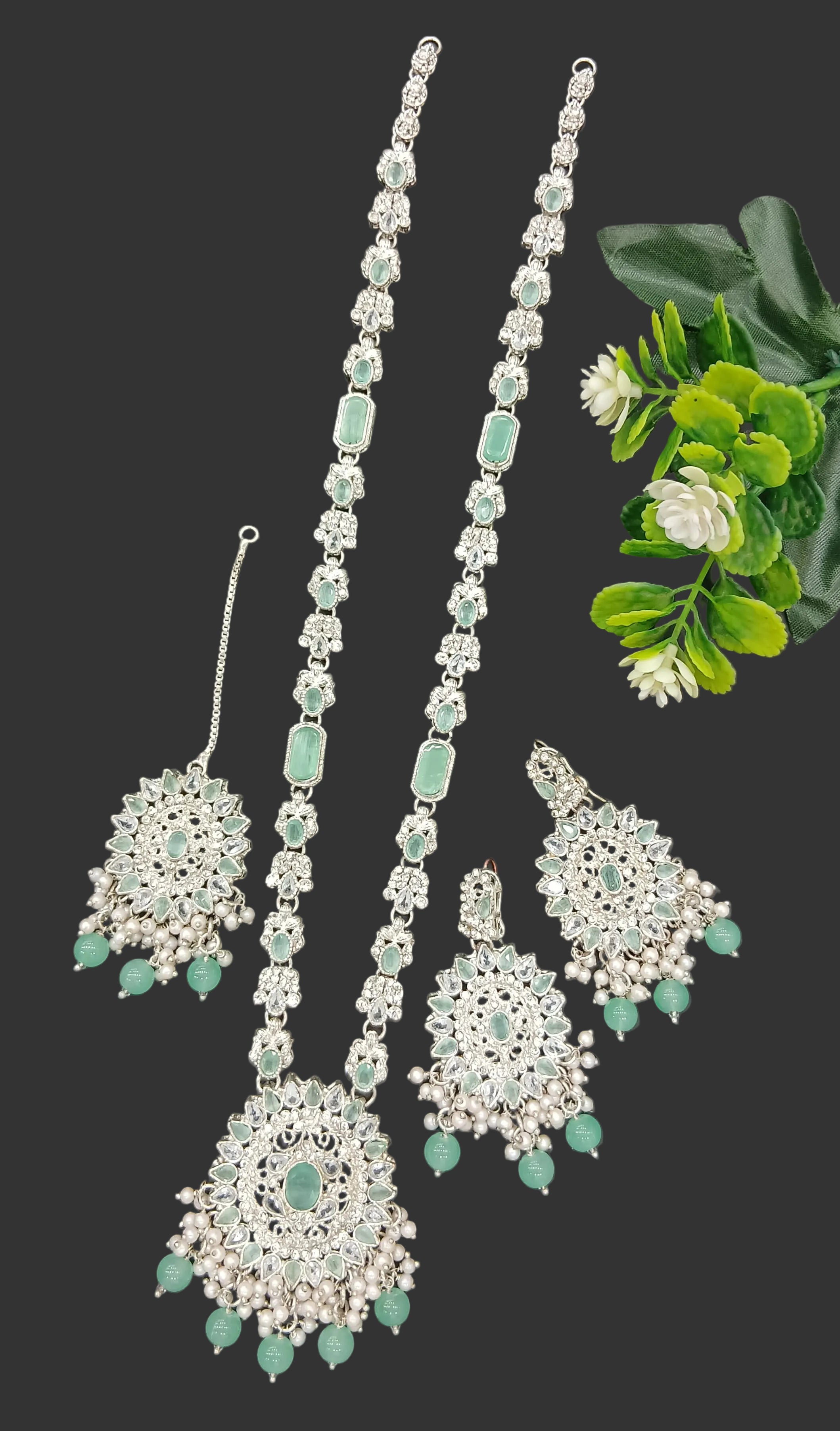Long mala set with teeka SA jewellery pk