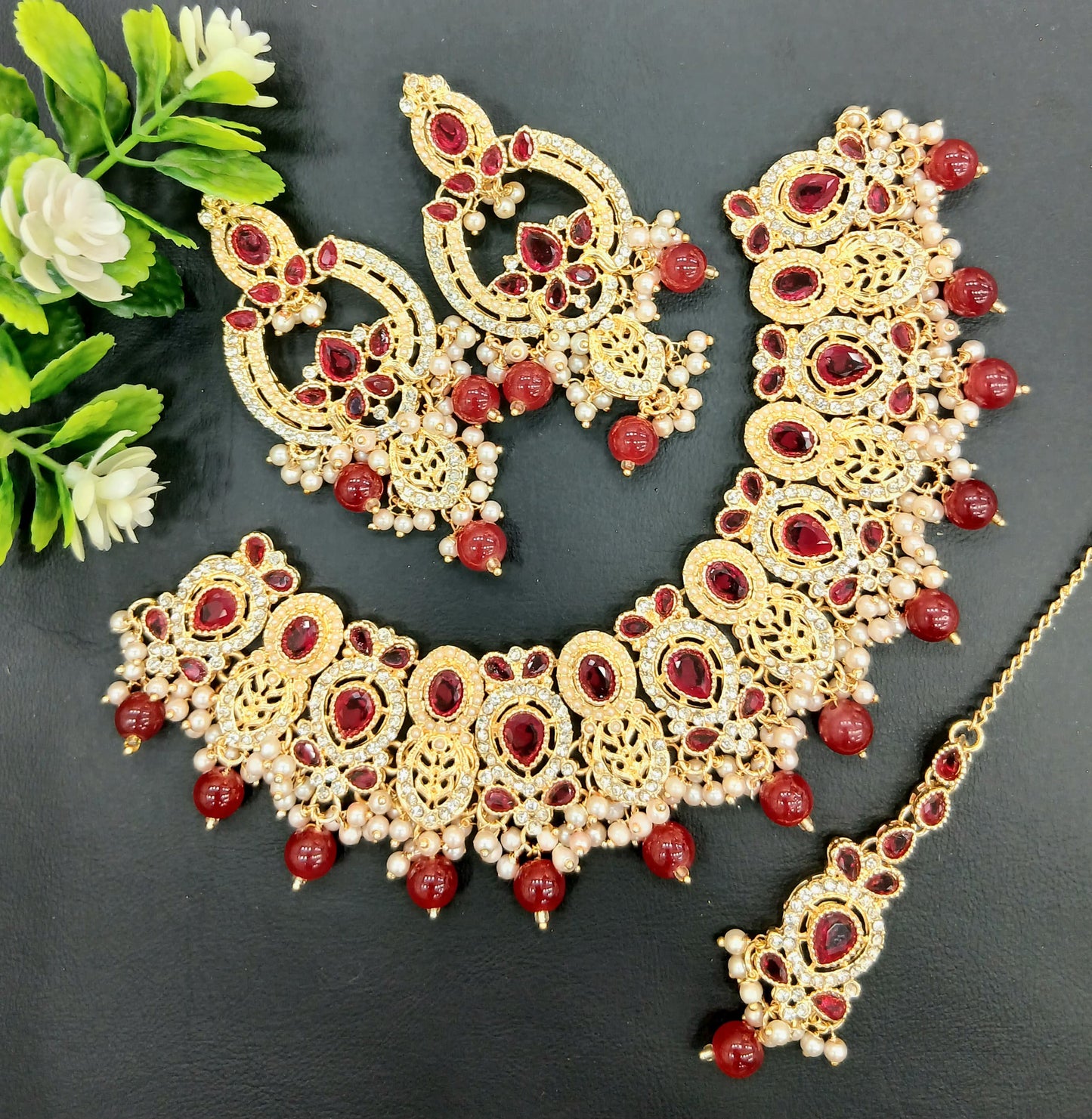 Real Stones Zarcon Bridal Necklace set SA jewelry pk