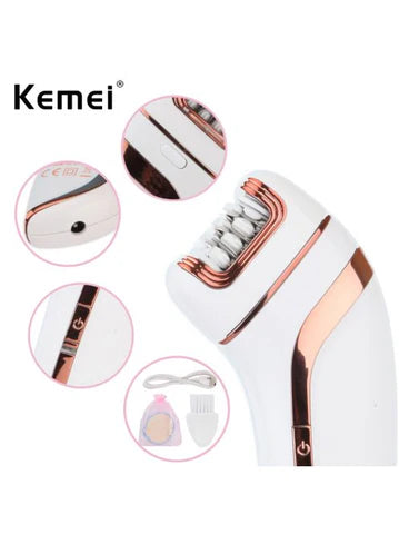 Kemei KM-1207  3IN1  Epilator with extra shaving head & scraping For Women