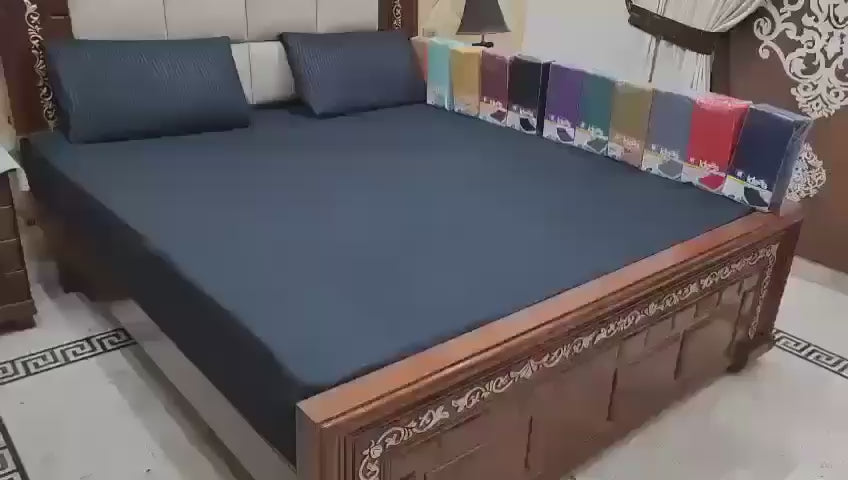 🌟 "Cotton Satin Fitted Bed Sheet – 1 Color, Soft & Wrinkle-Free Bedding | Premium Comfort at SAJewelryPK.com"