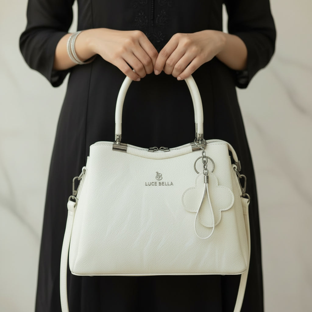 "Luxury Leather Shoulder Handbag for Women - Stylish Crossbody Purse with flower Relief Ornament"SA jewelry pk