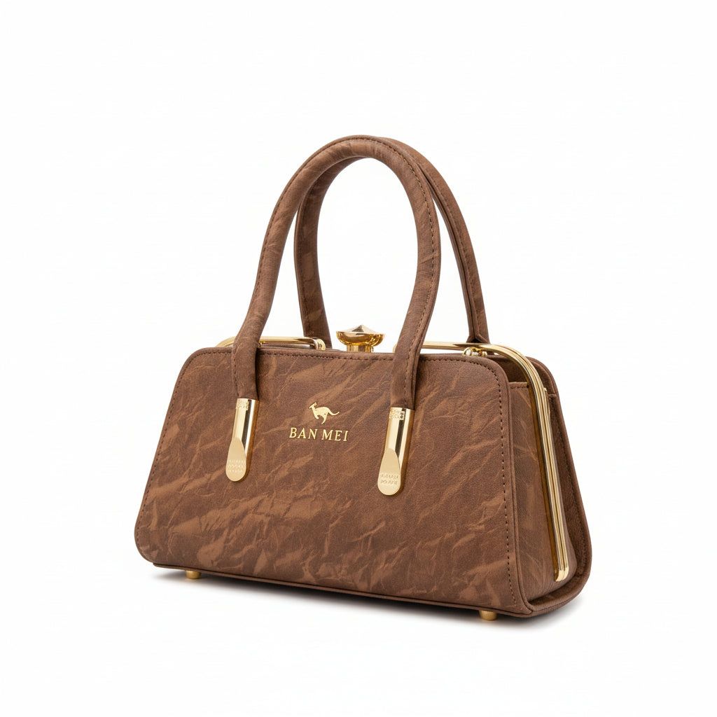 Elegant Textured Shoulder Bag with Leather Handle & Metal Buckle Detailing SA jewellery pk