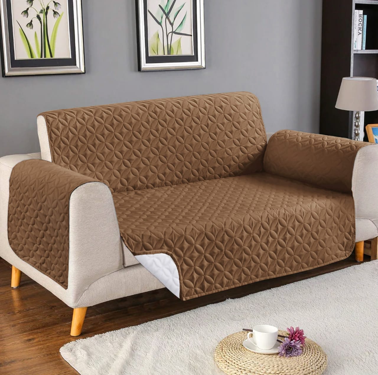 "Premium Quilted Sofa Cover – Soft, Washable & Anti-Slip Protector | SAJewelryPK