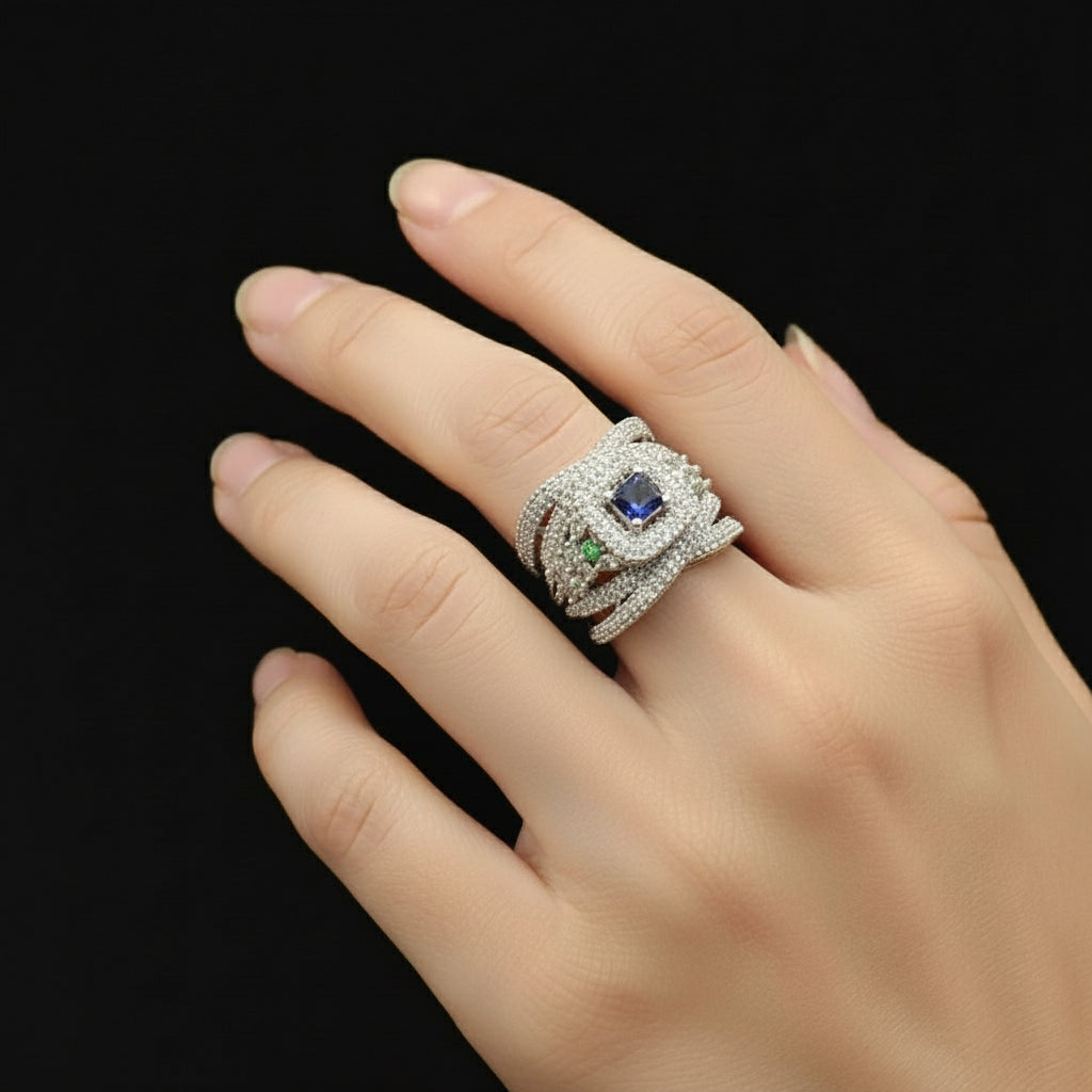 Luxurious 1 Carat Solitaire Zircon  openable Ring - Brilliant & High Quality SA jewelry pk