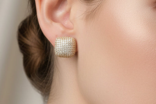 Premium Emerald-Cut Zircon Tops - Luxury Rectangle Stud Earrings SA jewellery pk