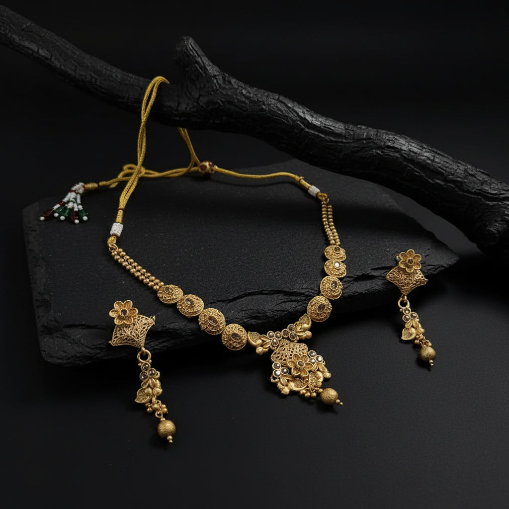 "The Grandeur of Rajasthan: Antique Kundan Meena Rajwadi Statement Necklace Set"SA jewellery pk