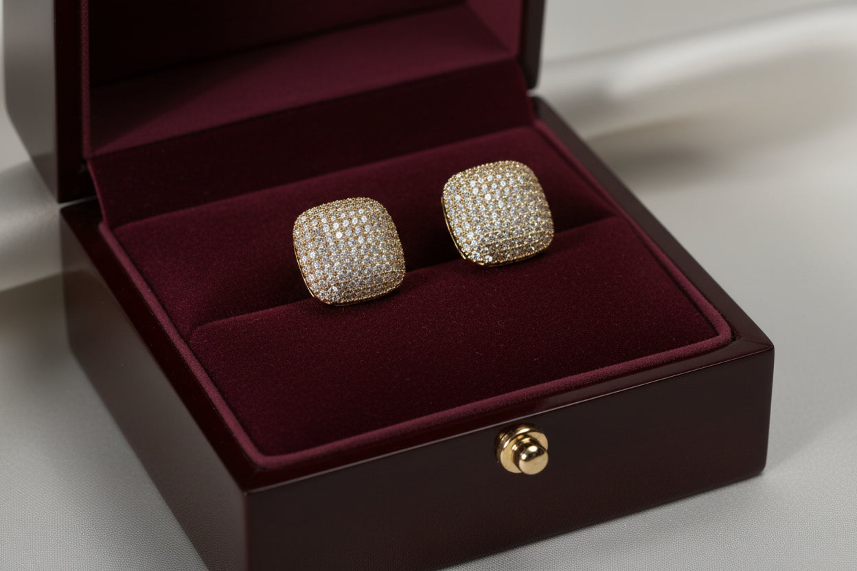 Premium Emerald-Cut Zircon Tops - Luxury Rectangle Stud Earrings SA jewellery pk