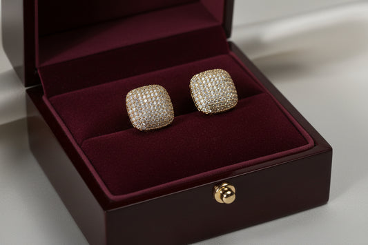Premium Emerald-Cut Zircon Tops - Luxury Rectangle Stud Earrings SA jewellery pk