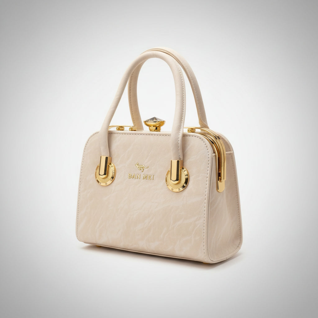 Elegant Textured Shoulder Bag with Leather Handle & Metal Buckle Detailing SA jewellery pk