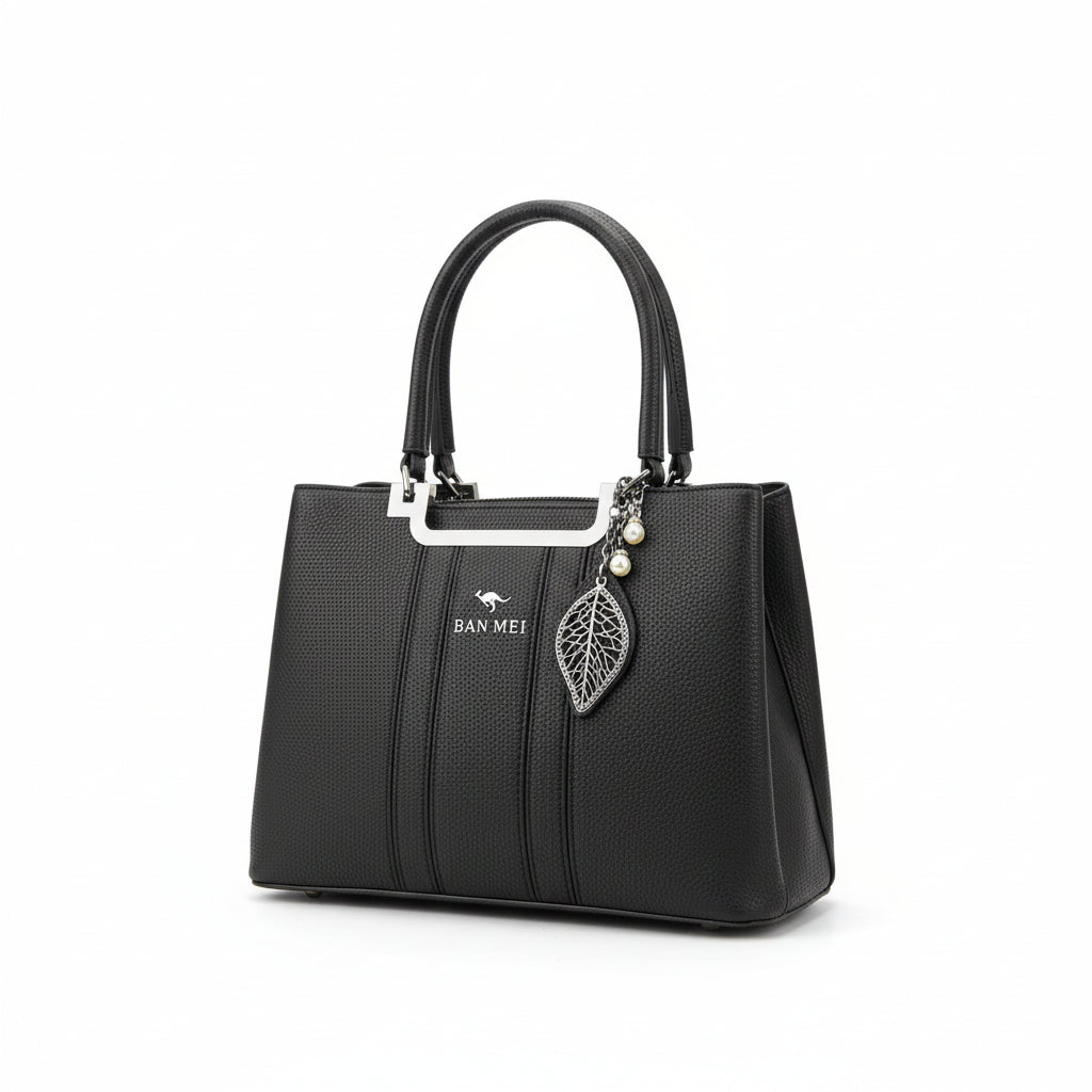 "Luxury Leather Shoulder Handbag for Women - Stylish Crossbody Purse with Circular Relief "SA jewelry pk