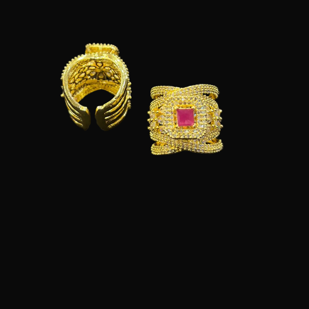 Luxurious 1 Carat Solitaire Zircon  openable Ring - Brilliant & High Quality SA jewelry pk