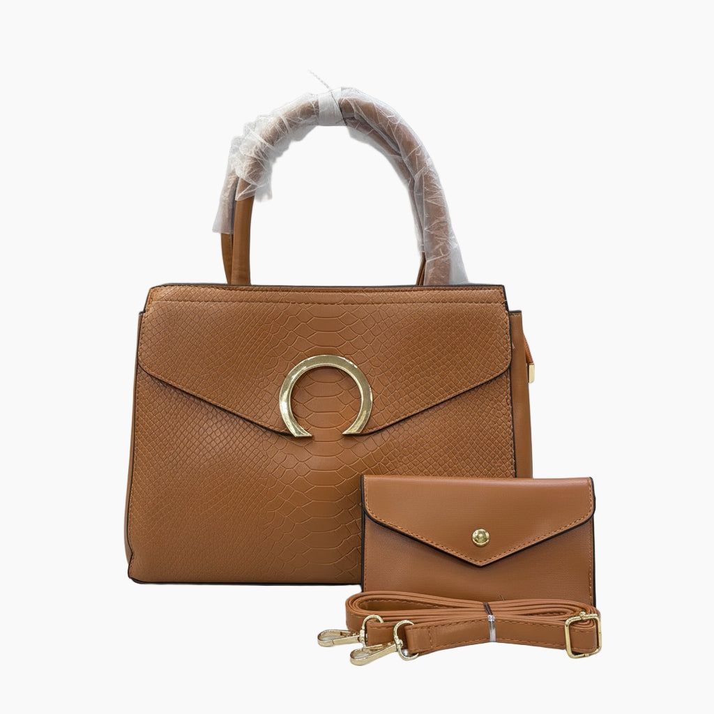 Women's Trendy 2-in-1 Satchel Handbag Set with Crossbody Strap | Imported PU Leather SA jewellery pk