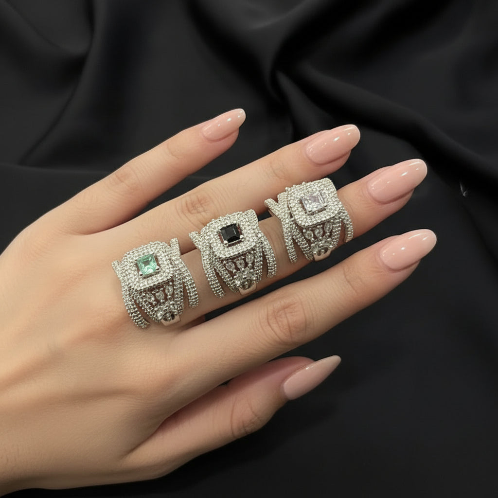 Luxurious 1 Carat Solitaire Zircon  openable Ring - Brilliant & High Quality SA jewelry pk