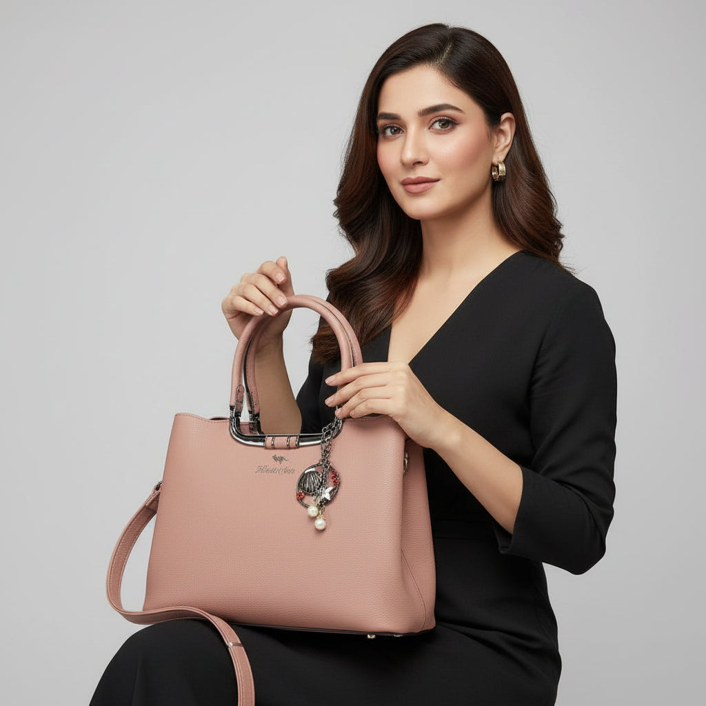 "Luxury Leather Shoulder Handbag for Women - Stylish Crossbody Purse with flower Relief Ornament"SA jewelry pk